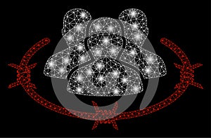 Glossy Mesh Carcass Concentration Camp with Flash Spots