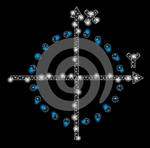 Flare Mesh Wire Frame Circle Plot with Flare Spots