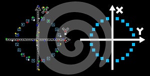 Flare Mesh Wire Frame Circle Plot Icon with Flare Spots