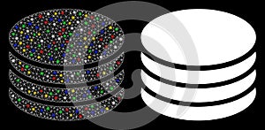 Flare Mesh 2D Coin Stack Icon with Flare Spots