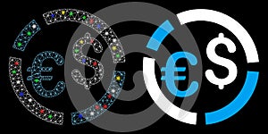 Flare Mesh Carcass Currency Diagram Icon with Flare Spots