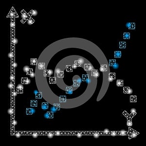 Glossy Mesh 2D Functions Plot with Light Spots