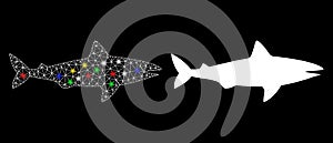 Glossy Mesh 2D Shark Icon with Flash Spots