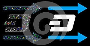 Bright Mesh 2D Dash Send Arrows Icon with Flare Spots