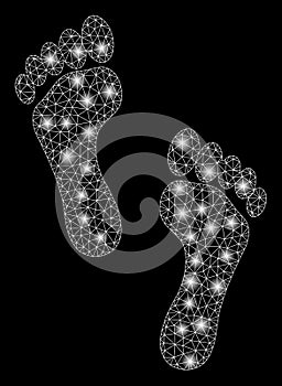 Flare Mesh Wire Frame Footprints with Flare Spots