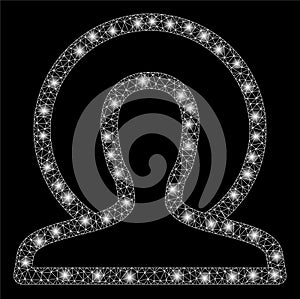 Glossy Mesh Network Holy with Light Spots