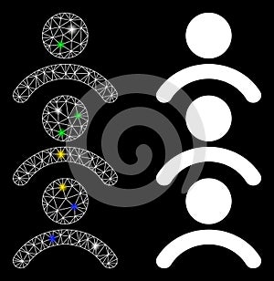 Flare Mesh 2D Man Queue Icon with Light Spots