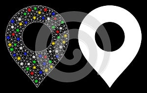 Flare Mesh Network Map Marker Icon with Flare Spots