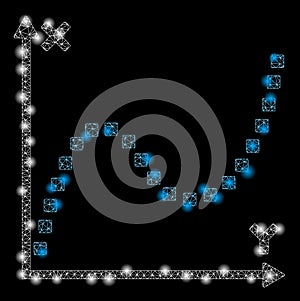 Glossy Mesh Network Dotted Plot with Light Spots