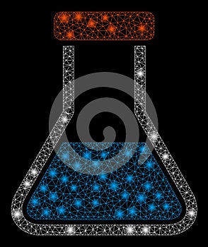 Glossy Mesh Network Flask with Light Spots