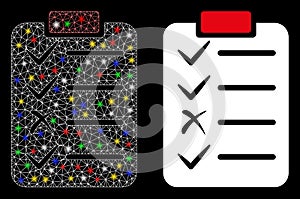Glossy Mesh Network Task List Icon with Flash Spots