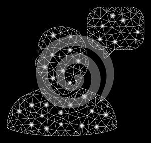 Glossy Mesh Network User Message Cloud with Flash Spots