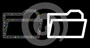 Flare Mesh Carcass Open Folder Icon with Flare Spots