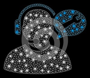 Glowing Mesh Network Operator Service Message with Flare Spots