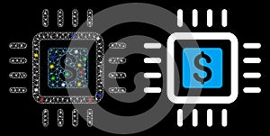 Flare Mesh 2D Processor Price Icon with Flare Spots