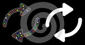 Glossy Mesh Wire Frame Refresh Icon with Flare Spots