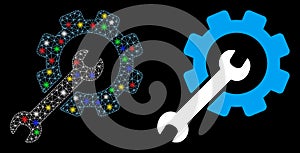 Flare Mesh Wire Frame Setup Tools Icon with Flash Spots