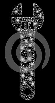 Glowing Mesh 2D Spanner with Flash Spots