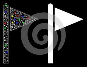 Flare Mesh 2D Triangle Flag Pointer Icon with Flare Spots