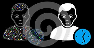 Flare Mesh 2D User Clock Icon with Flare Spots