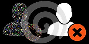 Flare Mesh Carcass User Delete Icon with Flare Spots
