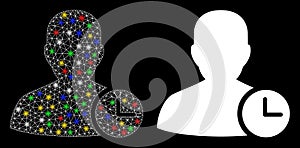 Bright Mesh 2D User Time Icon with Flash Spots