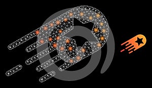 Polygonal Carcass Mesh Star Bolide with Light Spots