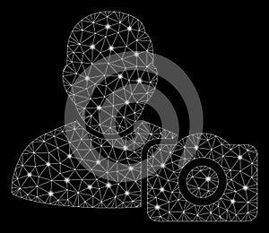 Glossy Mesh Wire Frame User Photo with Flash Spots