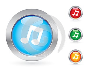 Glossy music button set