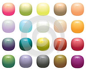 Glossy Opaque square buttons
