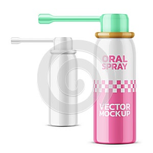 Glossy oral spray bottle template.