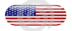 Lesklý ovál americký vlajka jako. smět být použitý vlastní 