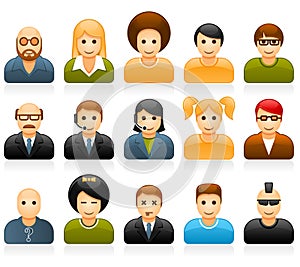 Glossy people avatar icons