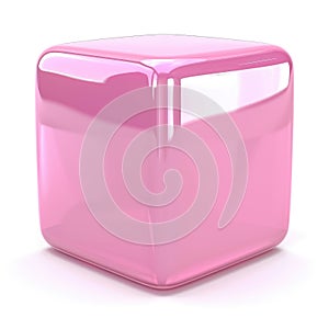 Pink Glossy Cube