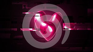 Pink Heart with gltich effect