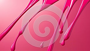 Glossy pink lip gloss paint drips cosmetic makeup product background