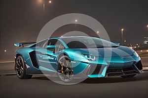 A glossy reality lamborghini aventador supercar render image generative by AI