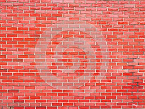 Glossy Red Brick Wall