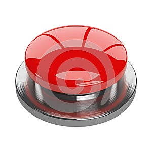 Glossy red button on transparent background AI Generated