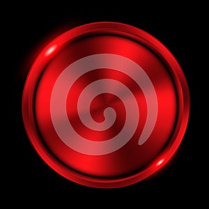 Glossy red metallic button