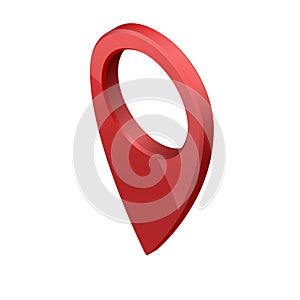 Glossy red realistic modern map pointer. Map pointer 3d pin.