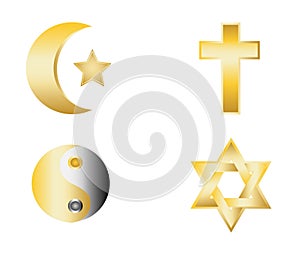 Glossy religion icons vector