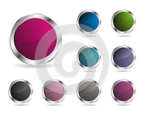 Glossy round vector button