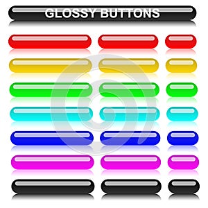 Glossy rounded elongated varicolored buttons photo