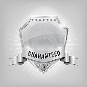Glossy security silver shield - GUARANTEED