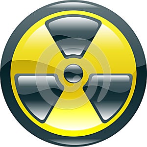 Glossy shint radiation symbol icon