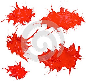 Glossy Shiny Red Paint Splashing