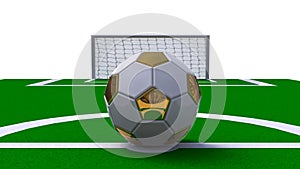 Glossy soccer ball on a white background