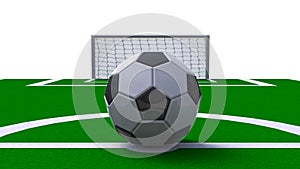 Glossy soccer ball on a white background