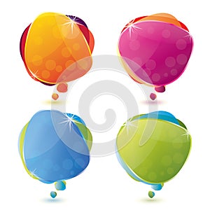 Glossy speech bubble set
